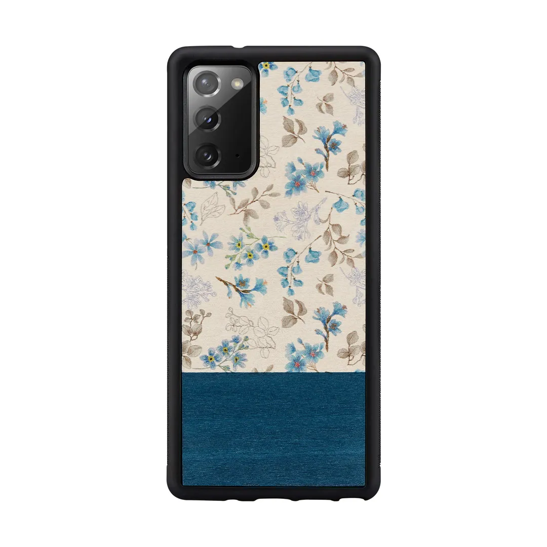 mobilux-m4745b MAN&WOOD case for Galaxy Note 20 blue flower black