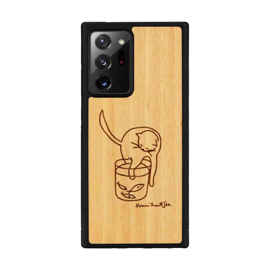 mobilux-m4871b MAN&WOOD case for Galaxy Note 20 Ultra cat with fish
