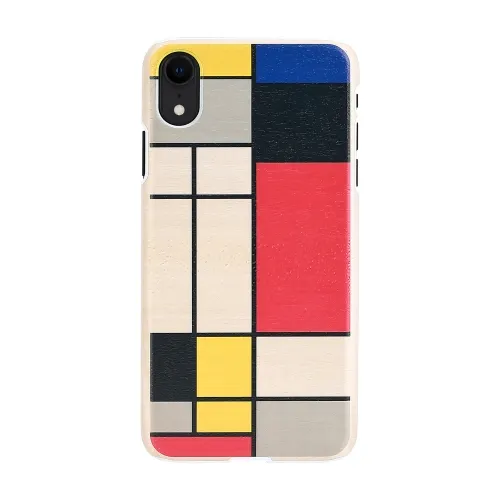 mobilux-m7650w MAN&WOOD SmartPhone case iPhone XR mondrian wood white