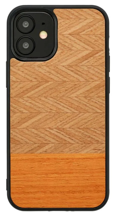 mobilux-m8543b MAN&WOOD case for iPhone 12 mini herringbone arancia black