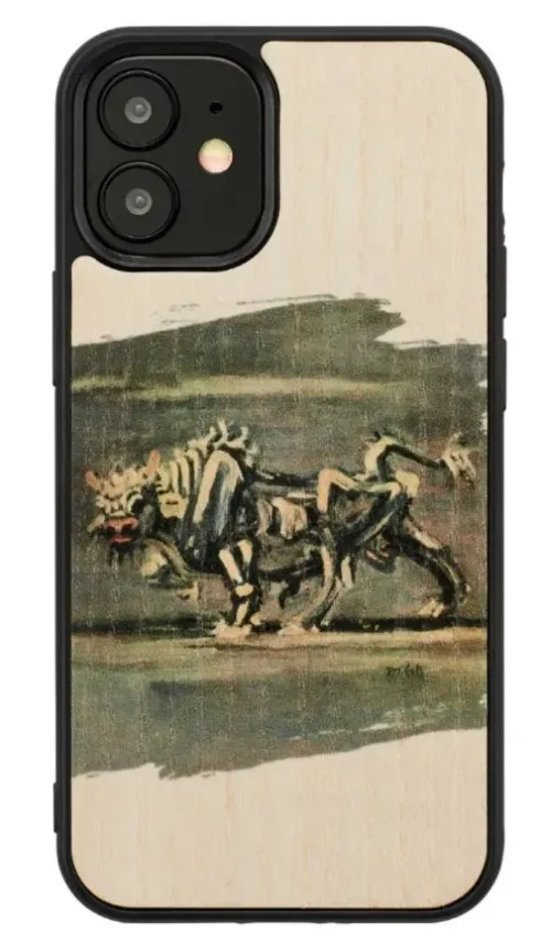 MAN&WOOD case for iPhone 12 mini white bull