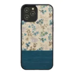 MAN&WOOD case for iPhone 12/12 Pro blue flower black