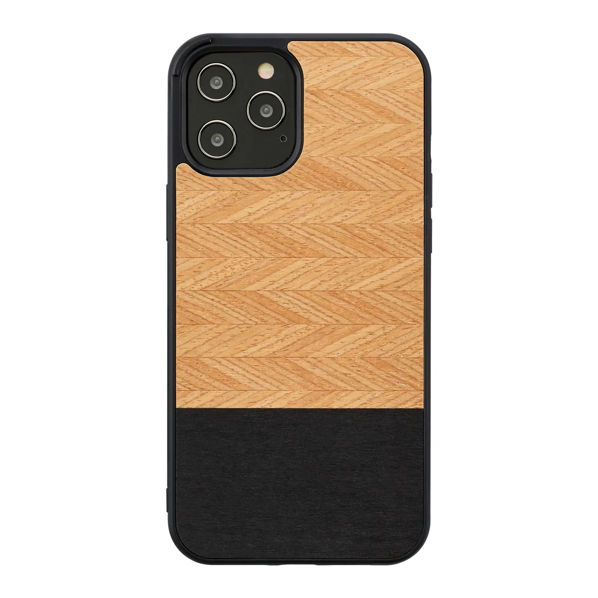 mobilux-m8742b MAN&WOOD case for iPhone 12 Pro Max herringbone nero black