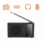Manta MARDI120BK COSTA Portable FM/AM Radio with Built-in Rechargeable Battery, Black