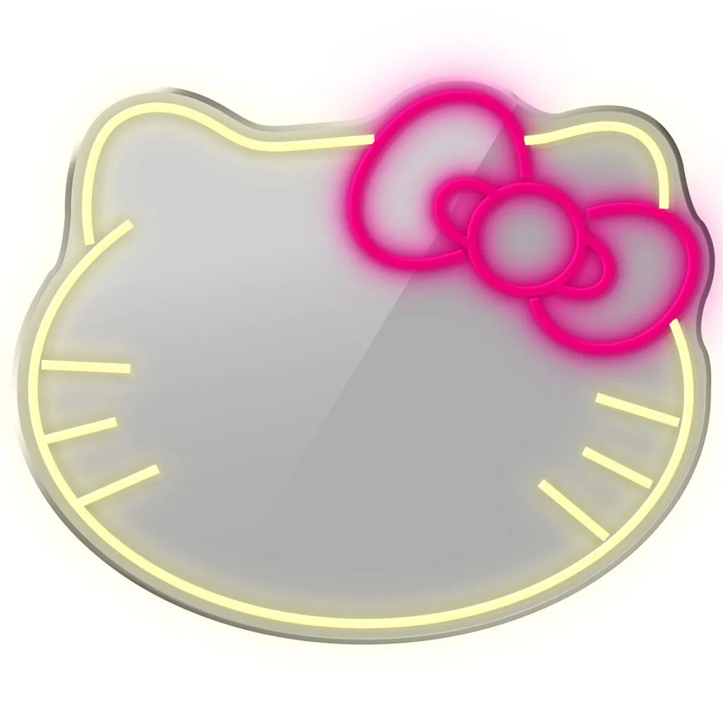 mobilux-masnl129wh Manta MASNL129WH Style Neon Lights Cat With A Bow LED Neon Mirror