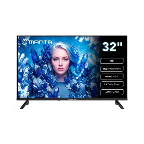 Manta MATV002LHN32 32″ LED HD TV with S2 Tuner, DVBT2, HEVC/265, USB, ARC, HDMI, CI+, Slim Design, B