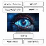 Manta MATV002LUV50 50″ Smart VIDAA TV LED 4K UHD with S2 DVBT2 H Set-Top Box.265/HEVC BT HDR Wi-Fi