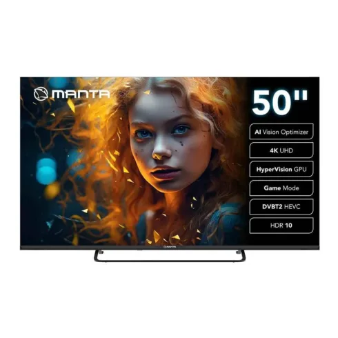 Manta MATV002LUV50 50″ Smart VIDAA TV LED 4K UHD with S2 DVBT2 H Set-Top Box.265/HEVC BT HDR Wi-Fi
