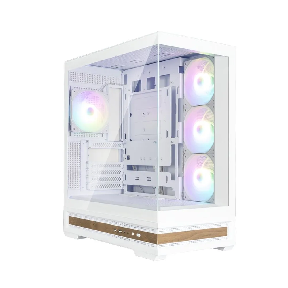 mobilux-p40-namu-white Zalman P40 NAMU, ATX Mid Tower PC Case, 4 x 120mm ARGB Fans, White