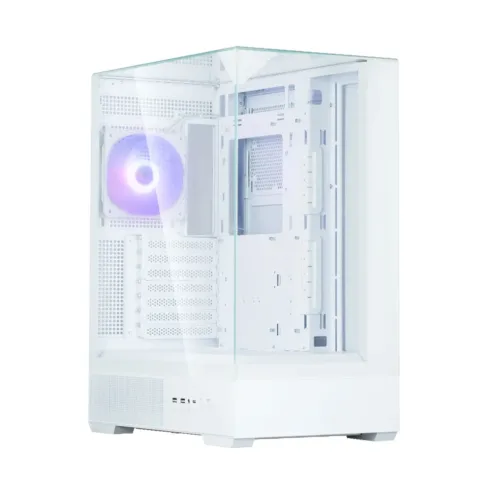 Zalman P40 PRISM PLUS, ATX Mid Tower PC Case, 3  x 120mm ARGB Fans, White