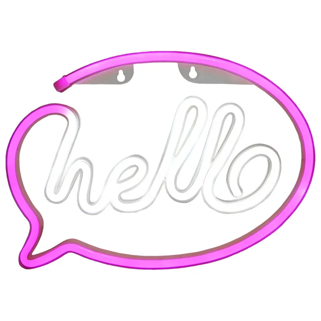mobilux-snl08pkt Manta SNL08PKT Style Neon Lights HELLO Pink/White