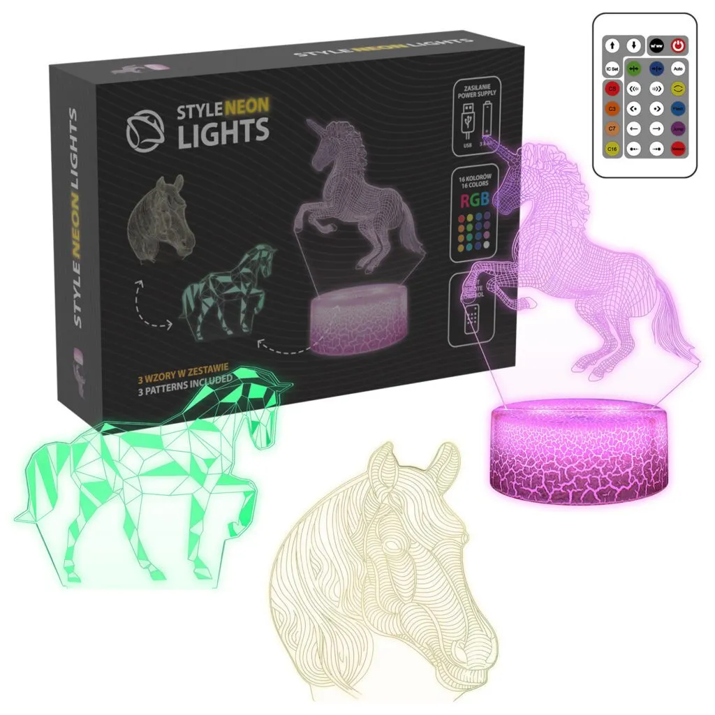 mobilux-snl116rgb Manta SNL116RGB LED lamp Light decoration Horses RGB 3D