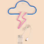 Manta SNL71BL Style Neon Lights CLOUD WITH LIGHTNING Blue-Pink