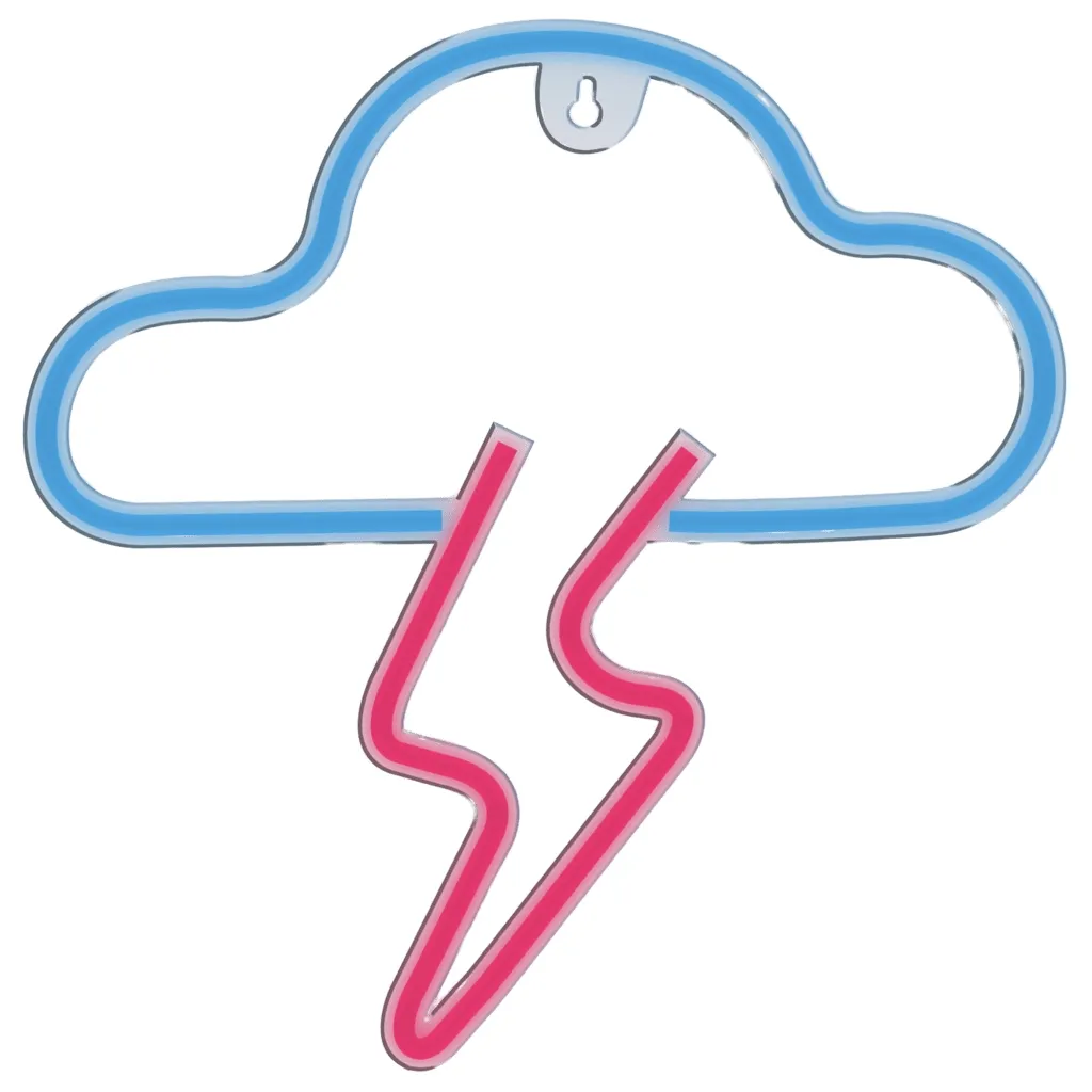 mobilux-snl71bl Manta SNL71BL Style Neon Lights CLOUD WITH LIGHTNING Blue-Pink