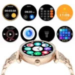 Stelio STSWL102GD LUSSO GEM AI Womens Smartwatch  + YES Bracelet, Gold