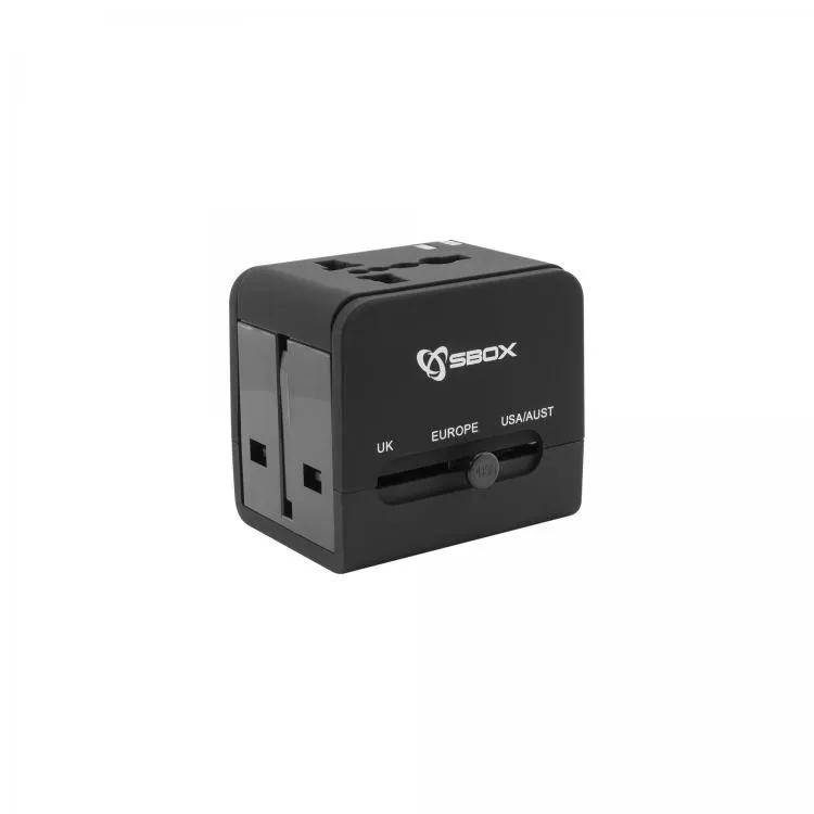 mobilux-ta-23 Sbox TA-23 Universal Travel Adapter with Dual USB Charger
