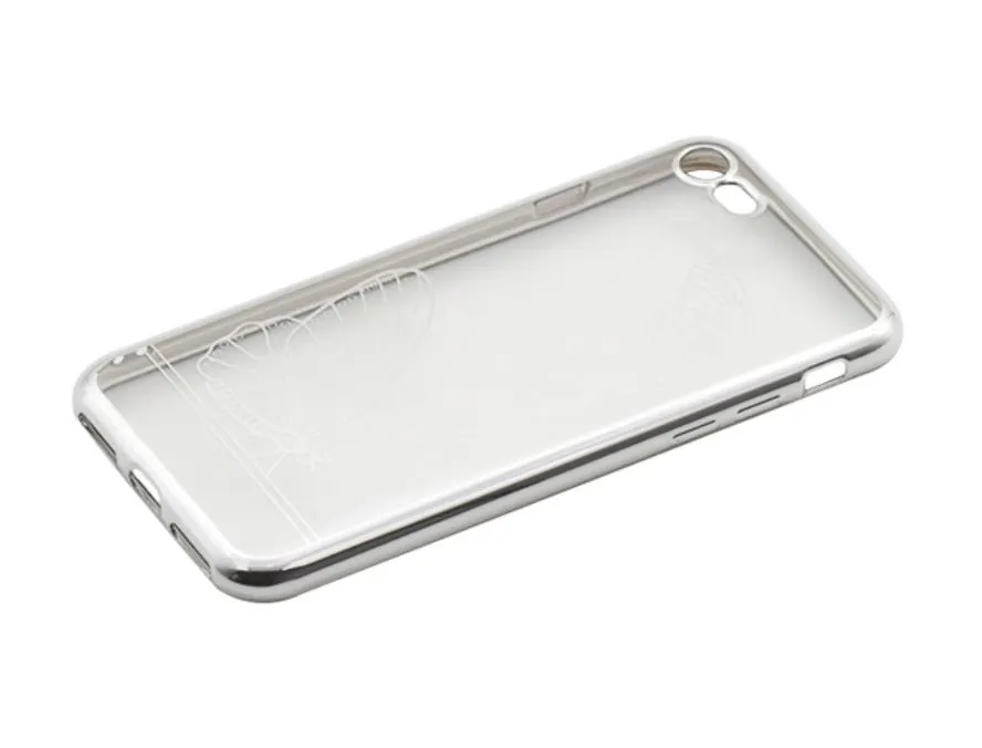 mobilux-tll121141 Tellur Cover Silicone for iPhone 7 Butterfly silver