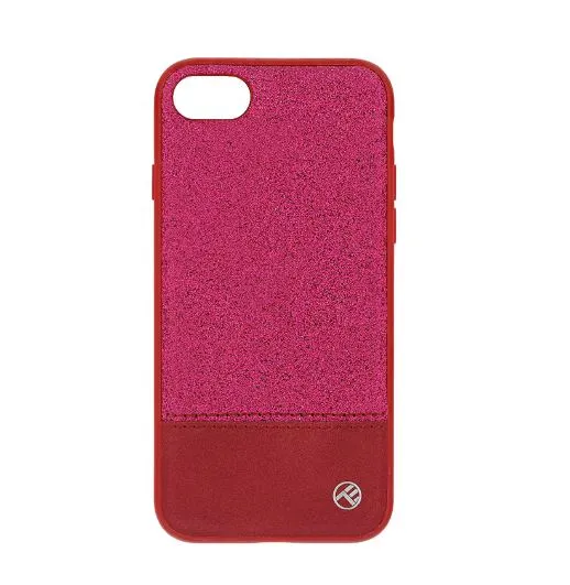 mobilux-tll121174 Tellur Cover Synthetic Leather Glitter II for iPhone 8 pink