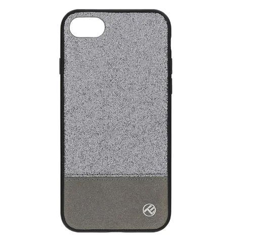 mobilux-tll121184 Tellur Cover Synthetic Leather Glitter II for iPhone 8 silver