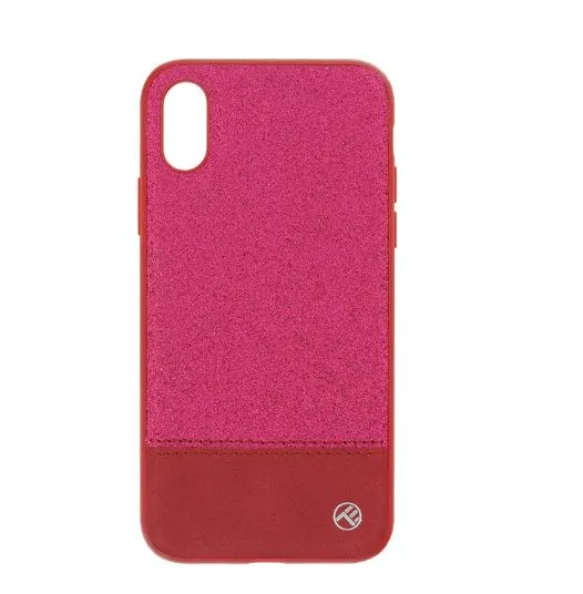 mobilux-tll121194 Tellur Cover Synthetic Leather Glitter II for iPhone X/XS pink