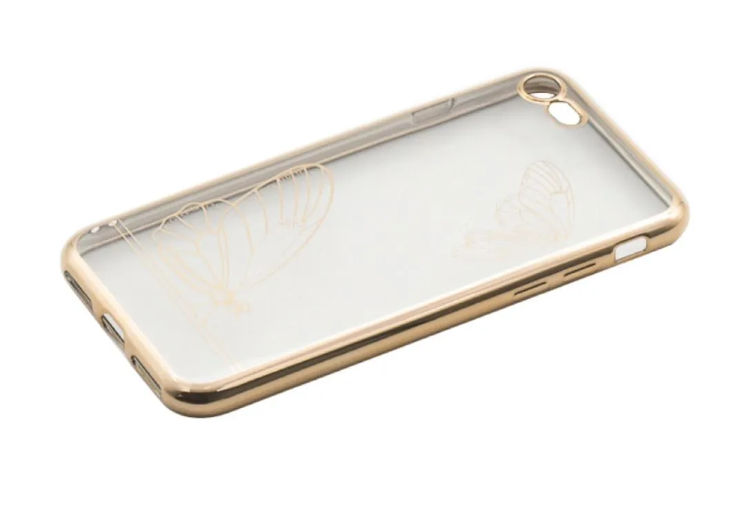mobilux-tll121211 Tellur Cover Silicone for iPhone 7 Butterfly gold