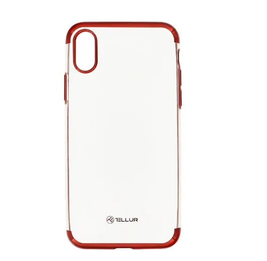 mobilux-tll121223 Tellur Cover Silicone Electroplated for iPhone X/XS red