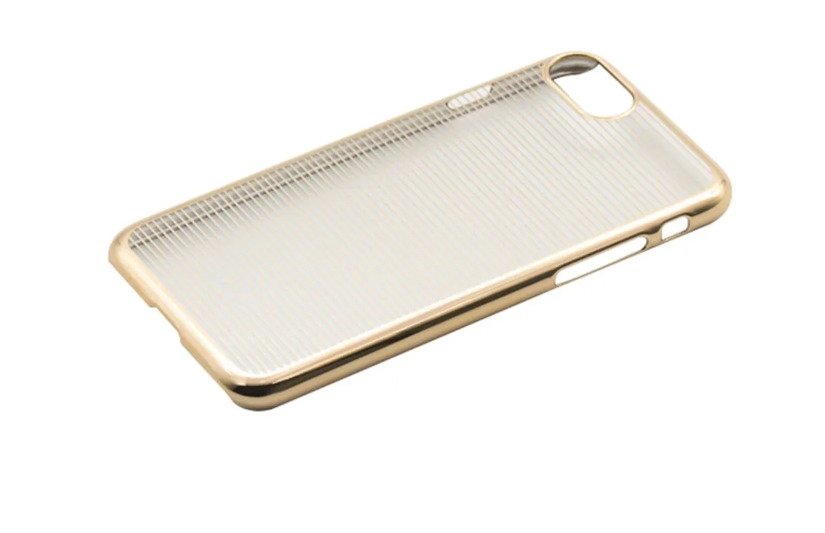 mobilux-tll122001 Tellur Cover Hard Case for iPhone 7 Horizontal Stripes gold