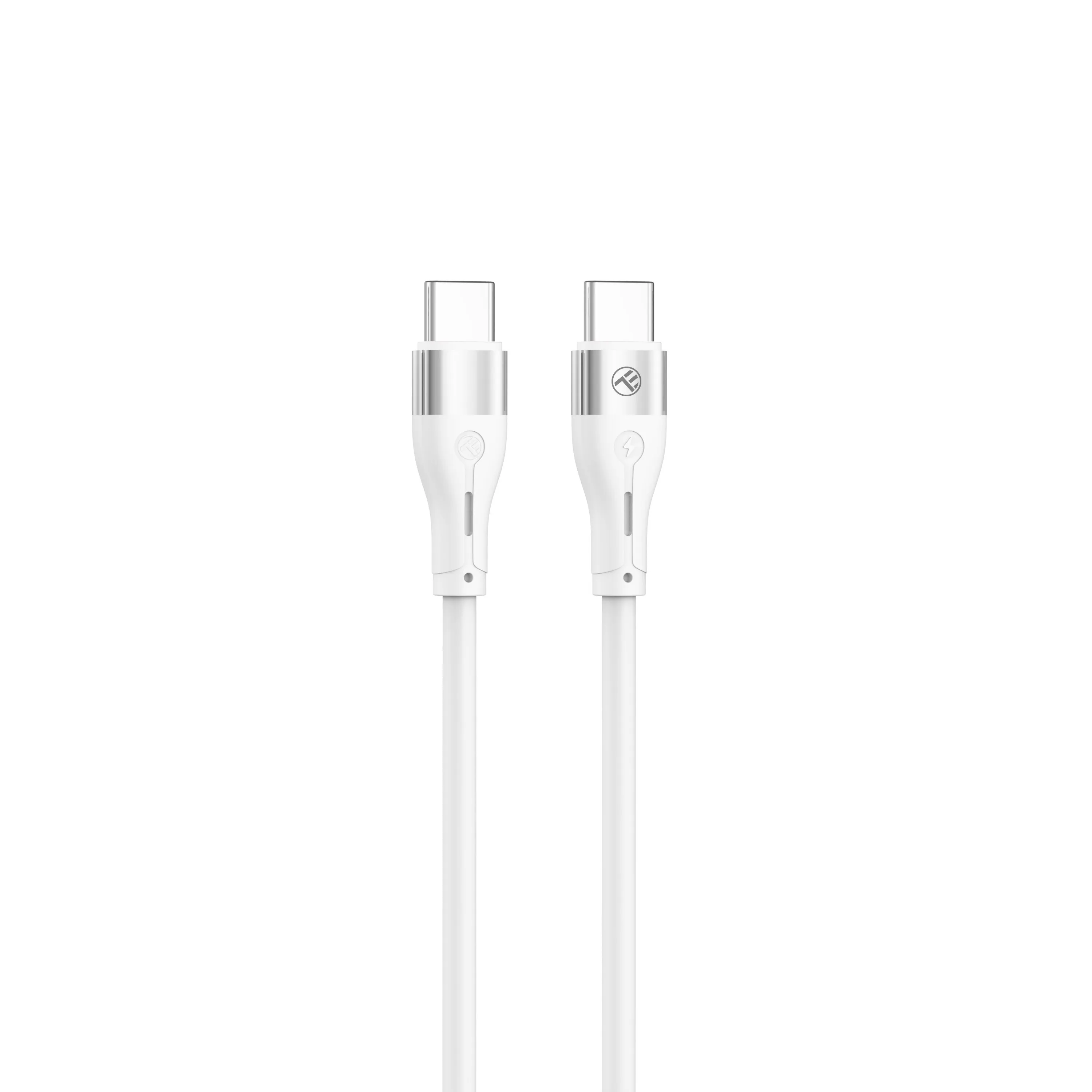 mobilux-tll155501 Tellur Silicone Type-C to Type-C Cable PD60W 1m White