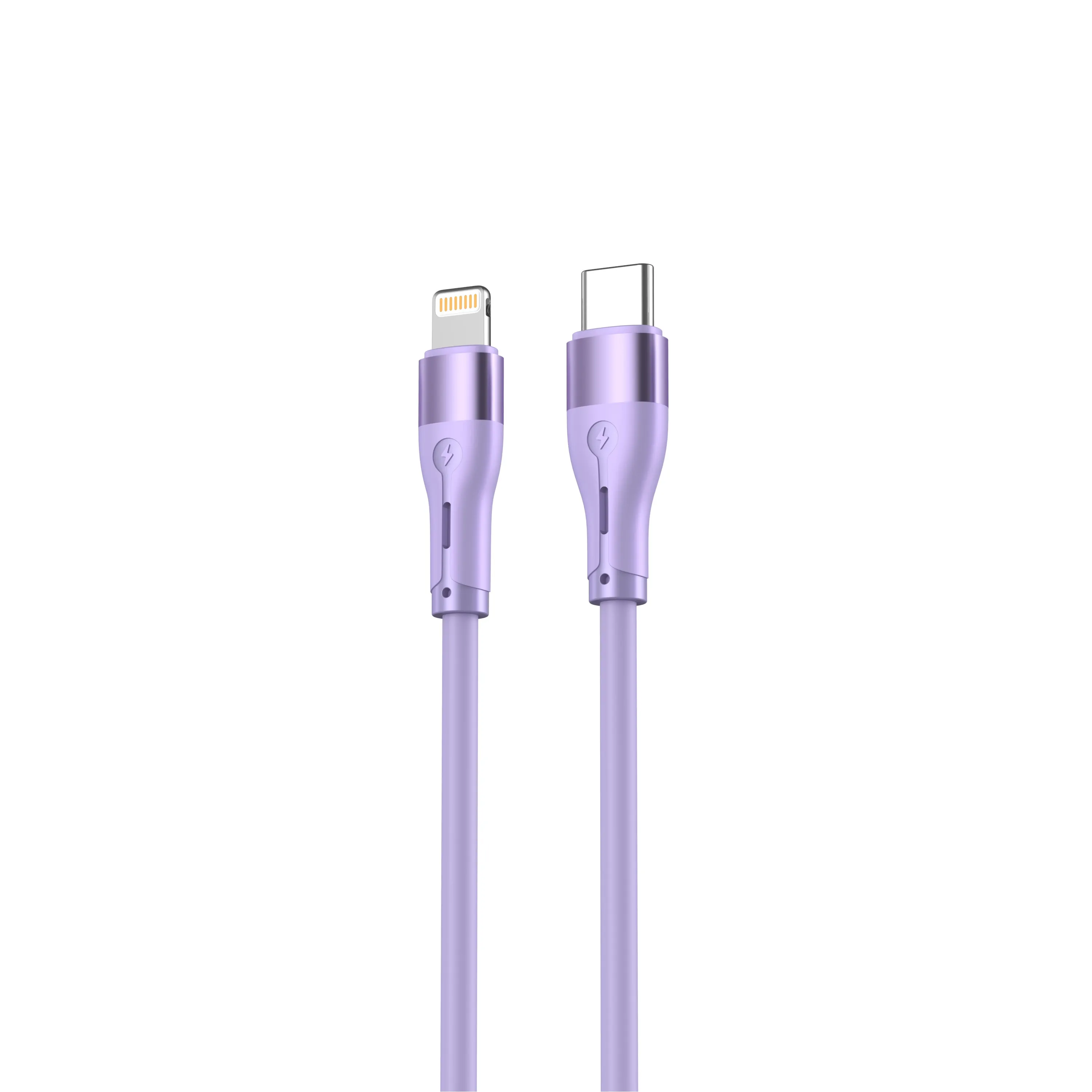 mobilux-tll155571 Tellur Silicone Type-C to Lightning Cable PD30W 1m Purple