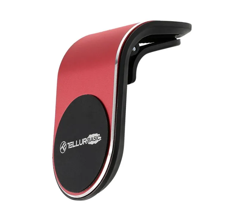 mobilux-tll171121 Tellur Basic Car Phone Holder Magnetic MCM7, Air Vent Mount Red