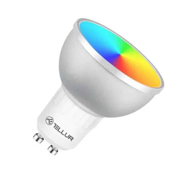 mobilux-tll331201 Tellur WiFi LED Smart Bulb GU10, 5W, White/Warm/RGB, Dimmer