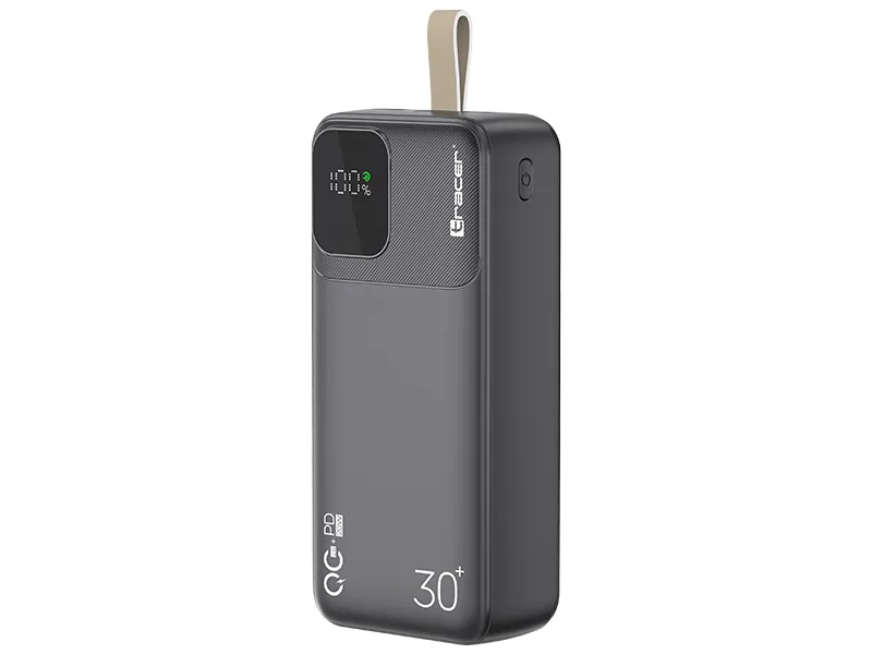 mobilux-trabat47824 Tracer 47824 Prime-V3 30000mAh QC22.5W+PD20W Power Bank, Black