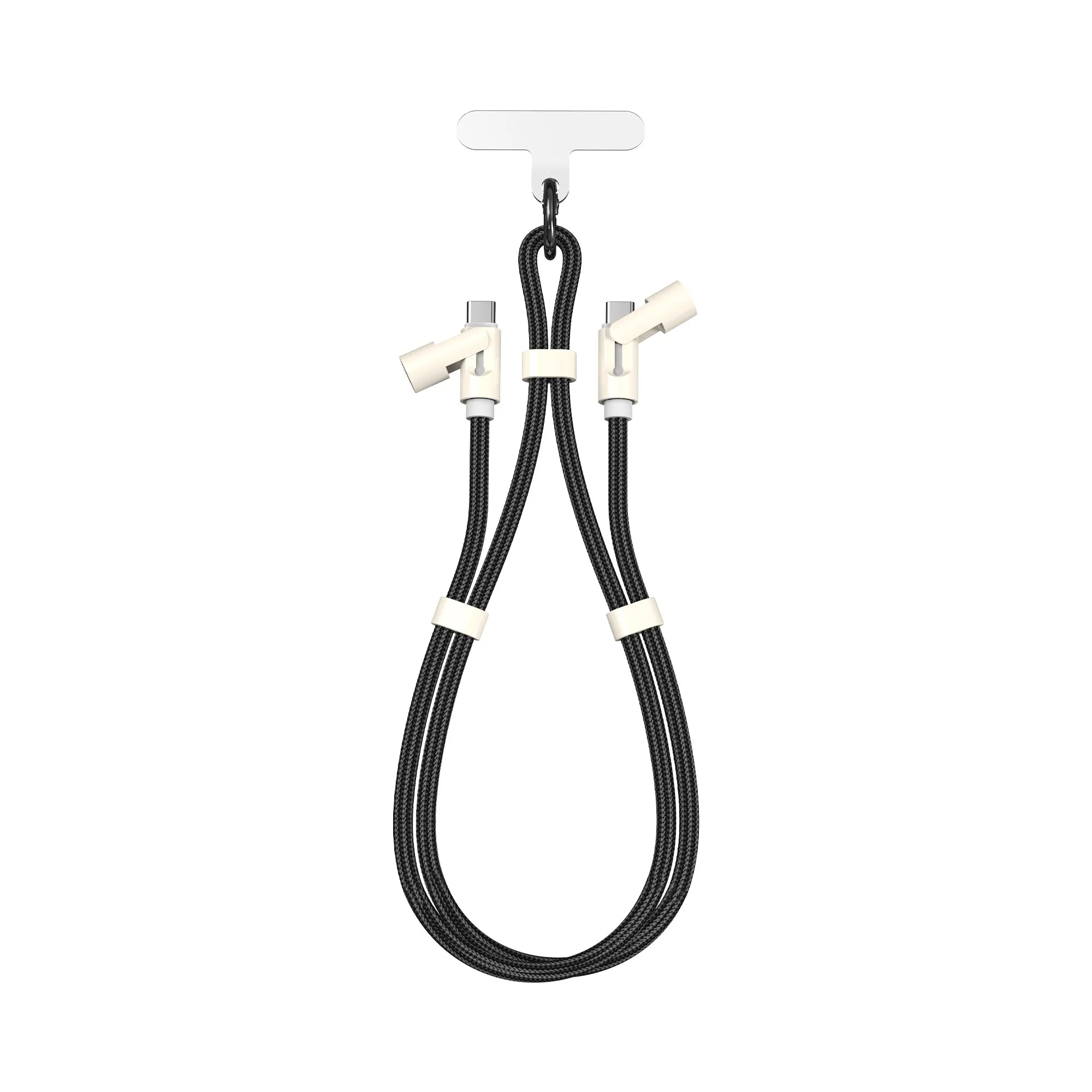 mobilux-type-c-lanyard-black Sbox LANYARD BLACK Type-C -Type-C 1.5m Black
