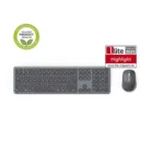 Hama U8173065 WKM-550 Multi Device Wireless Keyboard and Mouse Set with QWERTY Assist AI, Gray
