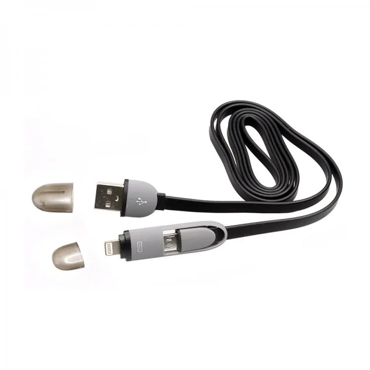 mobilux-usb-2in1b-r Sbox USB->Micro USB+IPH.5 M/M 1M black 2IN1B