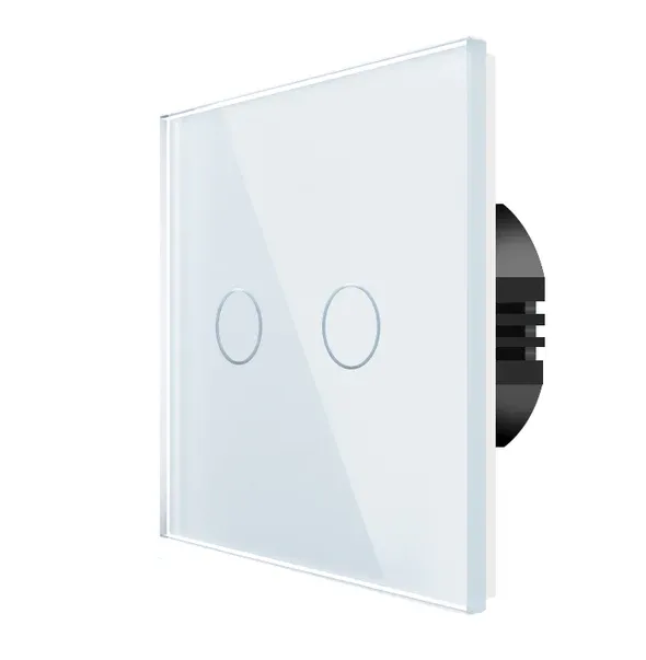 mobilux-wt-201-wifi-2gangnl-1000w-g Spring Two Gang, One Way Touch Switch, Glass White