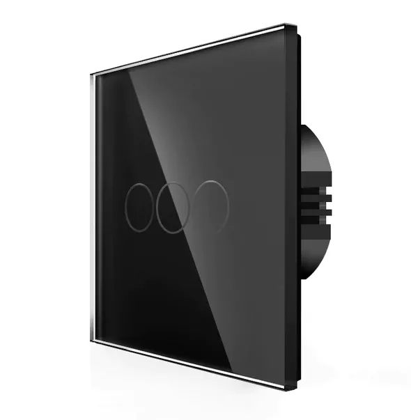 mobilux-wt-301-wifi-3gangnl-1000b-g Spring Three Gang, One Way Touch Switch, Glass Black