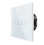 Spring Three Gang, One Way Touch Switch, Glass White