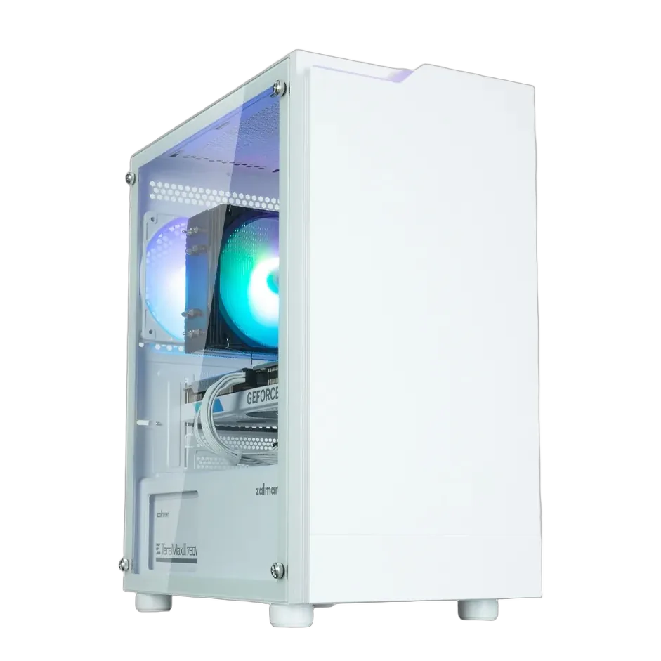 mobilux-zm-t4-plus-white Zalman T4 Plus White Mini Tower Case, 120mm ARGB Fan x1