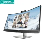 HP RENEW RENEW SILVER HP E34m G4 Curved Conferencing Monitor – 34″ 3440×1440 WQHD 400-nit 75Hz AG, Curved, VA, USB-C(65W)/HDMI/DisplayPort, 4x USB-A, speakers, 5MP webcam, RJ-45 LAN, height adjustable/tilt/swivel, 1 years
