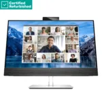 HP RENEW RENEW SILVER HP E27m G4 QHD Charging Conferencing Monitor – 27″ 2560×1440 QHD 300-nit 75Hz AG, IPS, USB-C(65W)/HDMI/DisplayPort/DisplayPort-out, 4x USB-A, speakers, 5MP webcam, RJ-45 LAN, height adjustable/tilt/swivel/pivot, 1 years