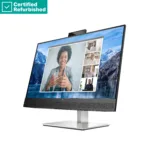 HP RENEW RENEW SILVER HP E27m G4 QHD Charging Conferencing Monitor – 27″ 2560×1440 QHD 300-nit 75Hz AG, IPS, USB-C(65W)/HDMI/DisplayPort/DisplayPort-out, 4x USB-A, speakers, 5MP webcam, RJ-45 LAN, height adjustable/tilt/swivel/pivot, 1 years