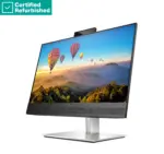 HP RENEW RENEW SILVER HP E24m G4 FHD Conferencing Monitor – 23.8″ 1920×1080 FHD 300-nit 75Hz AG, IPS, USB-C(65W)/HDMI/DisplayPort Daisy-Chain, 4x USB-A, speakers, 5MP webcam, RJ-45 LAN, height adjustable/tilt/swivel/pivot, 1 years