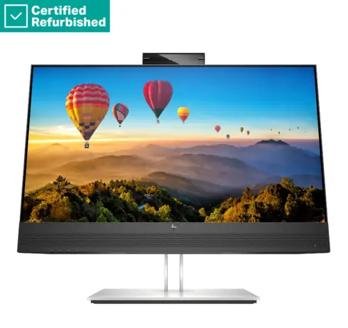 HP RENEW RENEW SILVER HP E24m G4 FHD Conferencing Monitor – 23.8″ 1920×1080 FHD 300-nit 75Hz AG, IPS, USB-C(65W)/HDMI/DisplayPort Daisy-Chain, 4x USB-A, speakers, 5MP webcam, RJ-45 LAN, height adjustable/tilt/swivel/pivot, 1 years