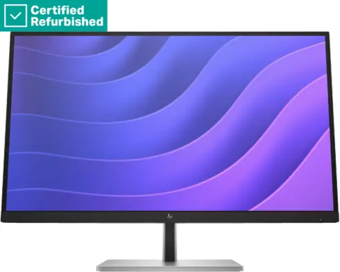 HP RENEW RENEW SILVER HP E27q G5 QHD Monitor – 27″ 2560×1440 QHD 350-nit 75Hz AG, IPS, HDMI/DisplayPort, 4x USB-A, height adjustable/tilt/swivel/pivot, 1 years