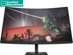 HP RENEW RENEW GOLD OMEN by HP 32c Curved Gaming Monitor – 31.5″ 2560×1440 QHD 400-nit 165Hz AG, Curved, VA HDR 400, 2x HDMI/DisplayPort, height adjustable/tilt, 1 years