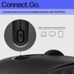 HP 695 Wireless Bluetooth Mouse – Wireless Qi-Charging, Programmable, 4-way Scrolling – Black