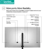 HP RENEW RENEW SILVER HP 727pq Series 7 Pro QHD Monitor – 27″ 2560×1440 QHD 400-nit 120Hz AG, IPS Black HDR 400, USB-C(15W)/HDMI/DisplayPort Daisy-Chain, 3x USB-A, height adjustable/tilt/swivel/pivot, 1 years (replaces Z27q G3)