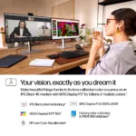 HP 727pm Series 7 Pro 4K Conferencing Monitor – 27″ 3840×2160 UHD 400-nit 60Hz AG, IPS Black HDR 400, USB-C(100W/15W)/HDMI/DisplayPort Daisy-Chain, 5x USB-A, speakers, 5MP webcam, RJ-45 LAN, height adjustable/tilt/swivel/pivot, 3 years