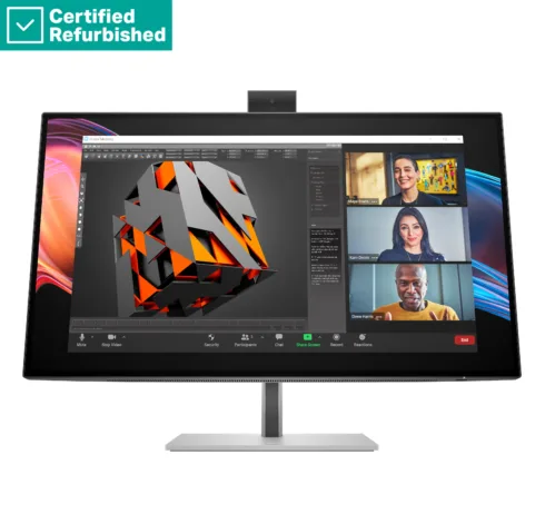 HP RENEW RENEW SILVER HP 727pm Series 7 Pro 4K Conferencing Monitor – 27″ 3840×2160 UHD 400-nit 60Hz AG, IPS Black HDR 400, USB-C(100W/15W)/HDMI/DP Daisy-Chain, 5x USB-A, speakers, 5MP webcam, RJ-45 LAN, height adjustable/tilt/swivel/pivot, 1 years